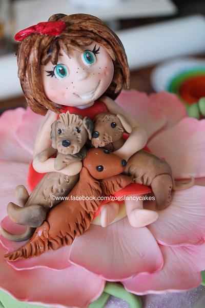 little girl and her sausage dogs! - Cake by Zoe's Fancy Cakes