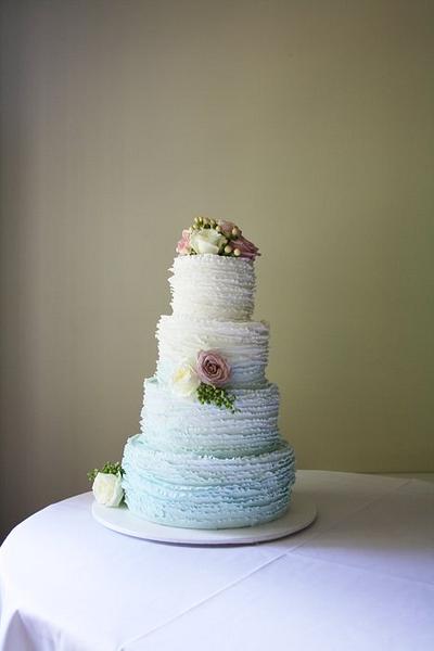 4 Tier Ombre Frills - Cake by Louisa