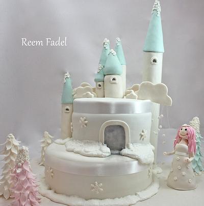 Snow Castle and Princess Cake - Cake by ReemFadelCakes