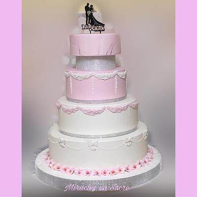 Pink wedding cake - Cake by miracles_ensucre