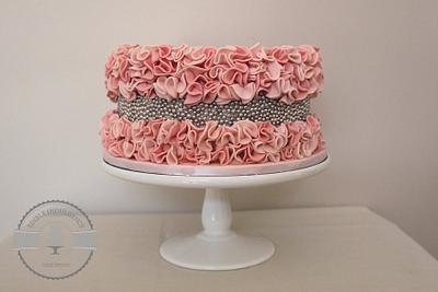 Ruffle Engagement cake - Cake by Edible Indulgence