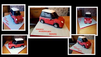 Red Mini Cooper cake  - Cake by Amanda Parry