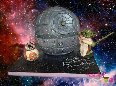 Death Star and BB8 and Joda - Cake by Fabriquilla de Azucar