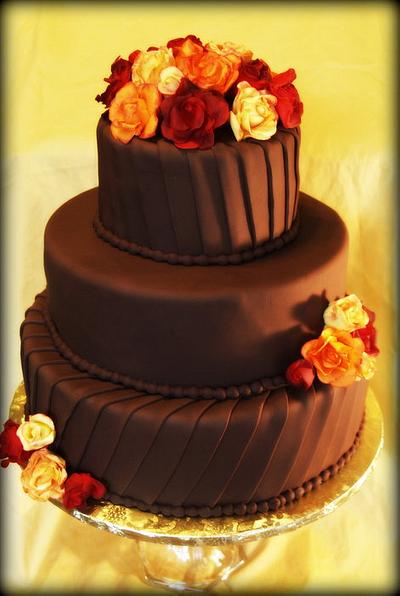 Simple Fall Wedding Cake - Cake by BeckysSweets