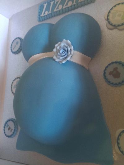 Blue Baby Shower Bump - Cake by Tracycakescreations