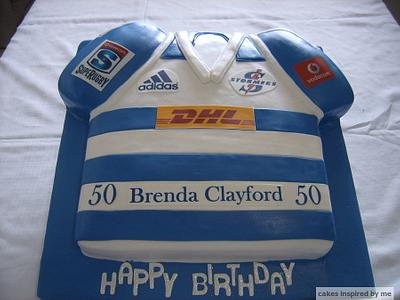 Stormers rugby shirt cake - Cake by Cakes Inspired by me