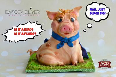 Super Pig - Cake by Sugar Street Studios by Zoe Burmester