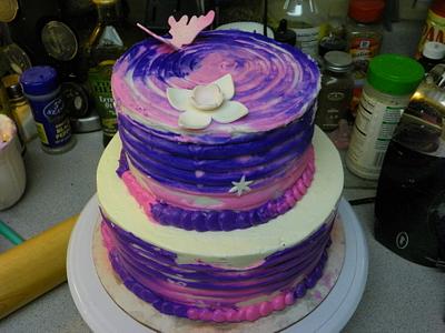 Pink & Purple "Messy" Cake - Cake by Veronica