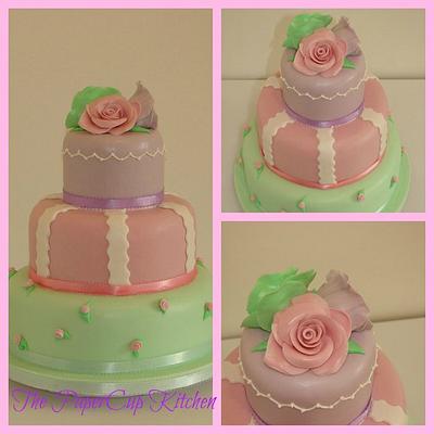 Pretty Pastel Wedding Cake - Cake by Nelmarie