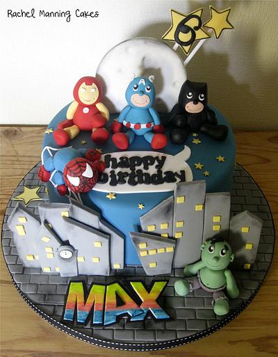Baby Superheroes Cake Hulk Iron man Batman & Captain America - Cake by Rachel Manning Cakes