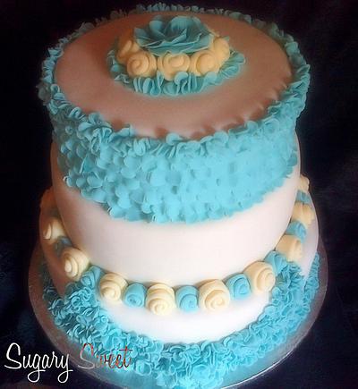 Frills & ribbon roses - Cake by Sugary Sweet