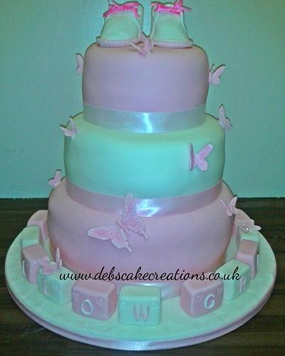 First Steps Tiered Cake - Cake by debscakecreations