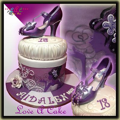 Purple Shoe-themed Debutante Cake - Cake by genzLoveACake