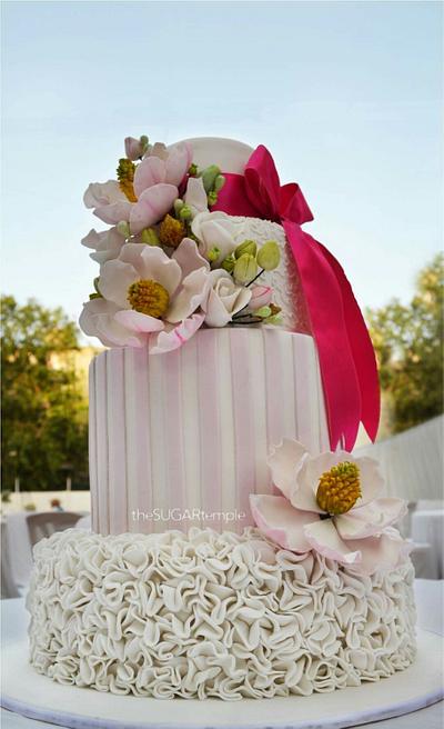 Magnolia wedding cake - Cake by TheSugarTemple