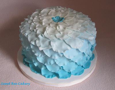 Blue petals for Mom  - Cake by Tiffany Palmer