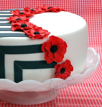 Black and white with red - Cake by Monika