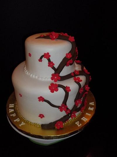 Cherry Blossom Birthday Cake - Cake by Teresa