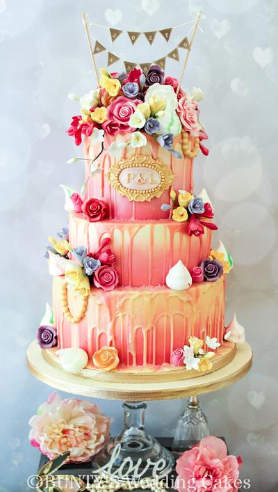 Wedding 'drip' Cake - Cake by Bunty's Wedding Cakes