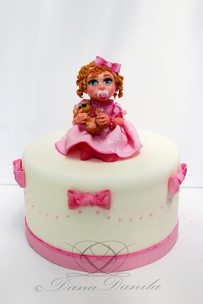 Little girl in pink Cake - Cake by Dana Danila
