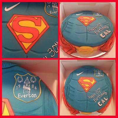 Superman supports Everton!  - Cake by Lauren Smith