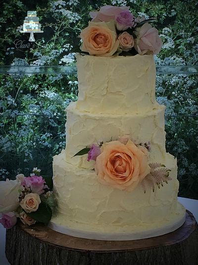 Buttercream wedding cake... - Cake by Clare's Cakes - Leicester