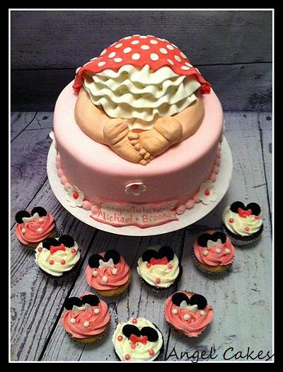 Baby Minnie Baby Shower - Cake by Angel Rushing