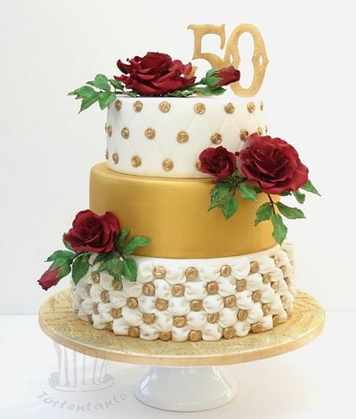 Golden anniversary - Cake by Monika