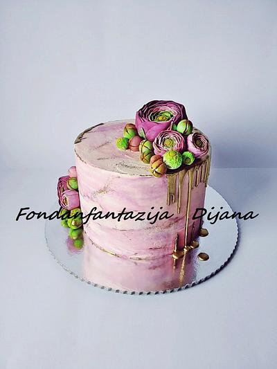 Ranunculus cake  - Cake by Fondantfantasy