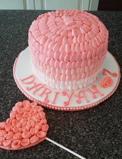 Peach Ombre Ruffle Cake - Cake by Yum Cakes and Treats