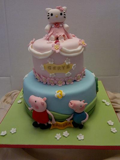 Hello Kitty & Peppa pig  - Cake by AWG Hobby Cakes