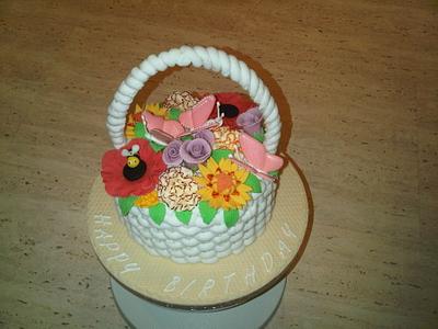 Basket of flowers - Cake by Cake Love