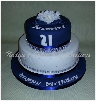 Navy & Diamonte Birthday Cake - Cake by NADINESCAKES2012
