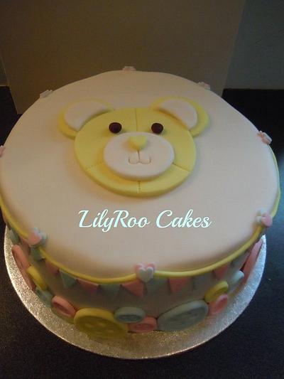 Teddy baby shower cake - Cake by Jo Waterman