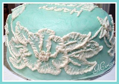 Brush Embroidery Birthday Cake - Cake by Slice of Sweet Art