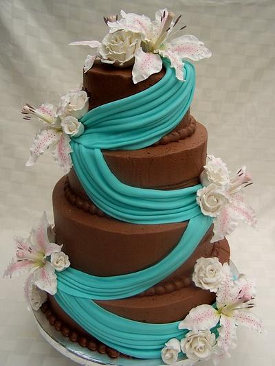 Tiffany Floral Swag Birthday Cake - Cake by Kristi