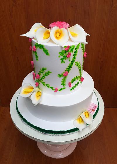 Calla Lily Wedding cake  - Cake by Michelle's Sweet Temptation