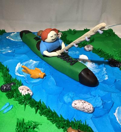Rehearsal Dinner Cake/Kayaker  - Cake by Brandy-The Icing & The Cake