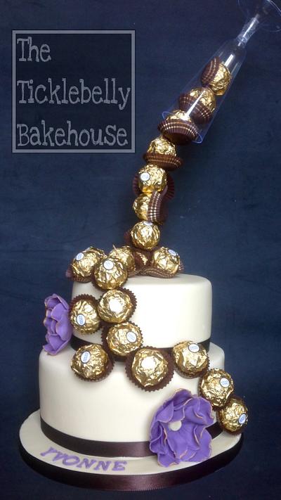 Ferrero Rocher gravity defying cake - Cake by Suzanne Owen