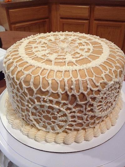 Lace baby shower cake - Cake by Beverly Coleman 