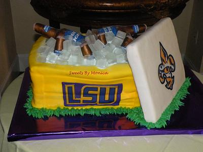 LSU Beer Cooler Groom's Cake - Cake by Sweets By Monica