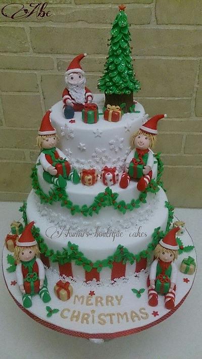 Winter is Coming . Santa and elves . - Cake by Ashwini Tupe