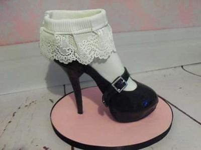 Ankle sock and shoe boot https://www.facebook.com/CPC-Shoe-Collaboration-337327533311831/ - Cake by Couture Confections