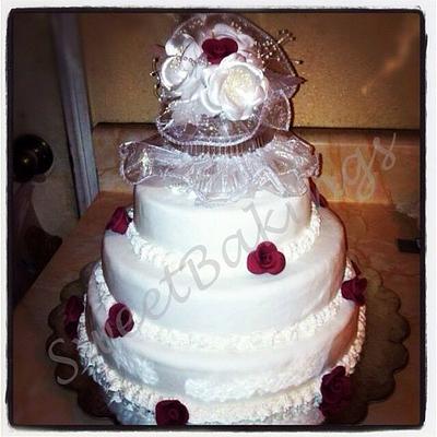 Simple wedding cake  - Cake by Priscilla 