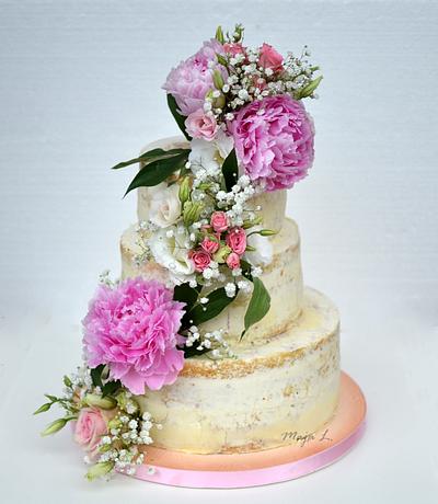 half naked wedding cake - Cake by majalaska