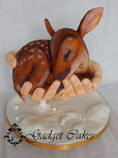 Baby Deer Fawn cake (gravity) - Cake by Gadget Cakes