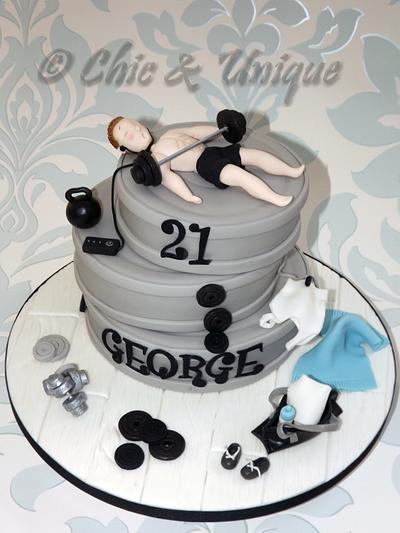 George loves the gym! - Cake by Sharon Young