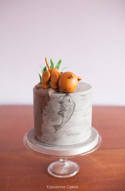 Handpainted birthday cake - Cake by Kasserina Cakes