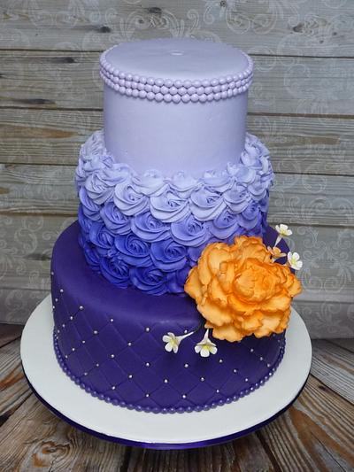 Sugar peony rosette wedding cake - Cake by A Slice of Art