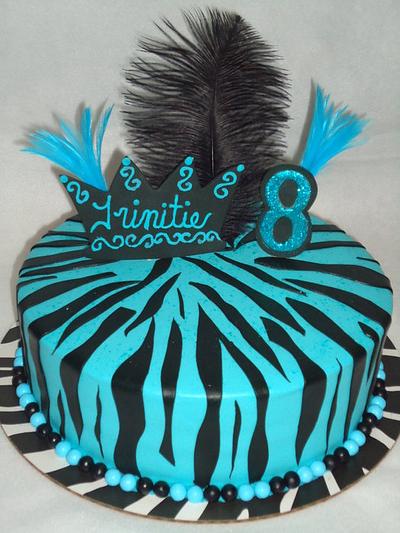Turquoise Zebra - Cake by Kim Leatherwood