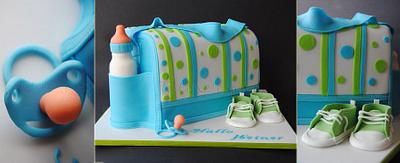 Diaper Bag Baby Party cake - Cake by Torteneleganz